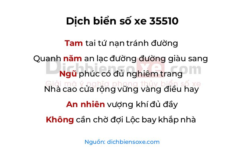 Dịch thơ biển số 35510