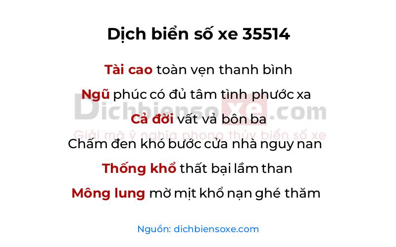 Dịch thơ biển số 35514