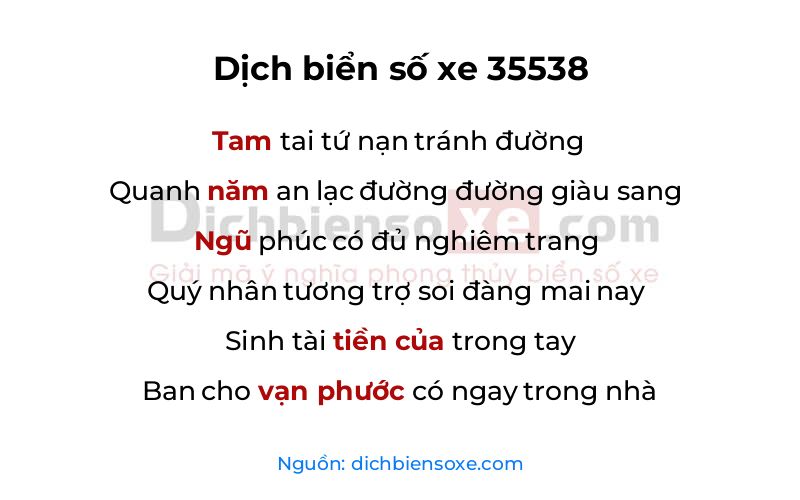 Dịch thơ biển số 35538