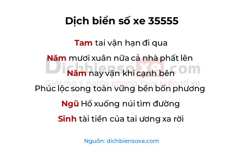 Dịch thơ biển số 35555