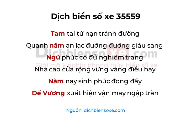 Dịch thơ biển số 35559