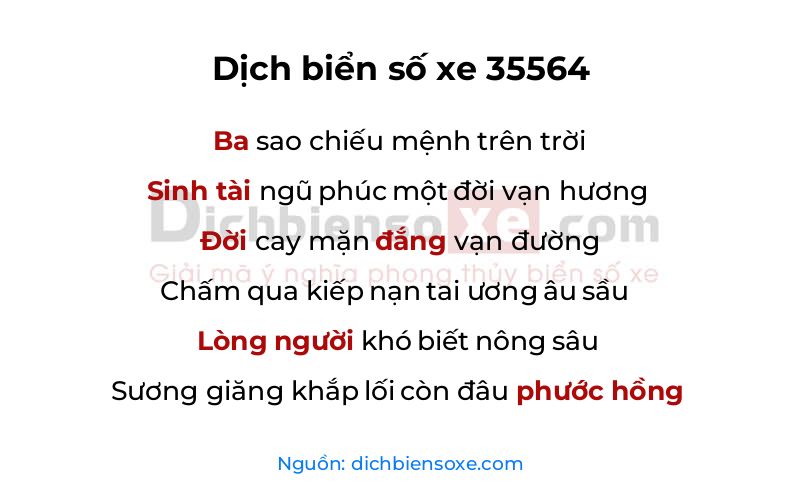 Dịch thơ biển số 35564