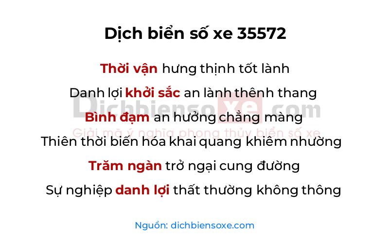 Dịch thơ biển số 35572