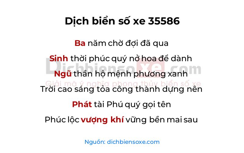 Dịch thơ biển số 35586
