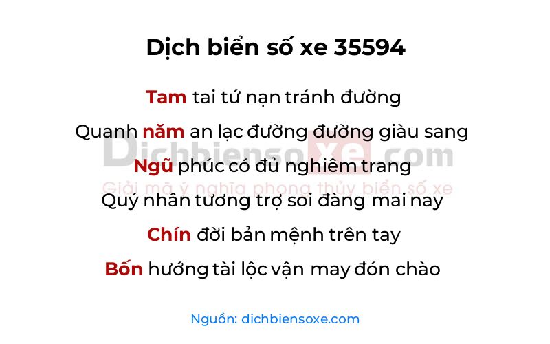 Dịch thơ biển số 35594