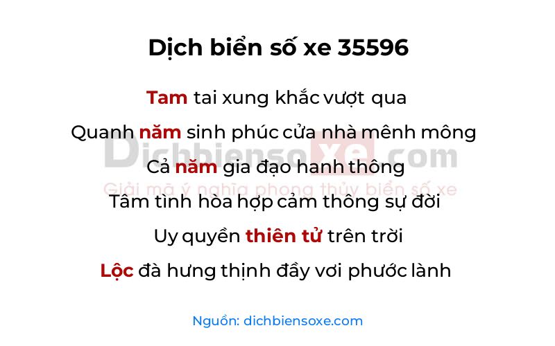 Dịch thơ biển số 35596