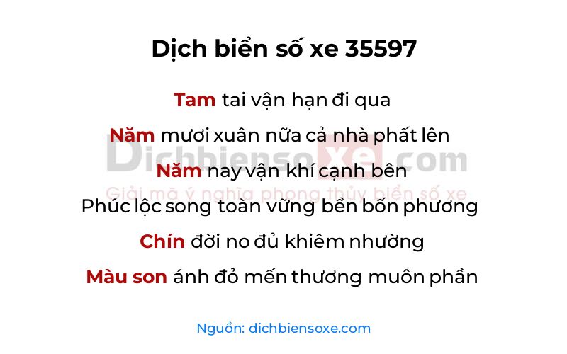 Dịch thơ biển số 35597