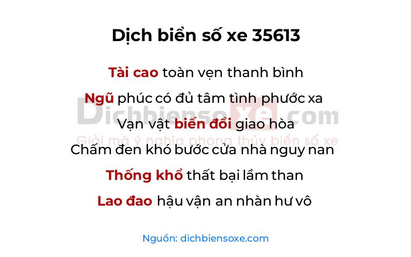 Dịch thơ biển số 35613