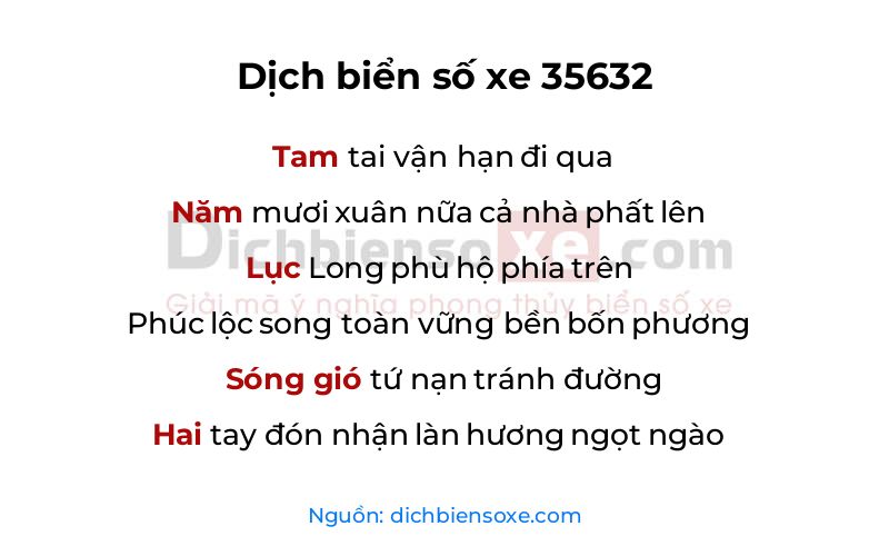 Dịch thơ biển số 35632
