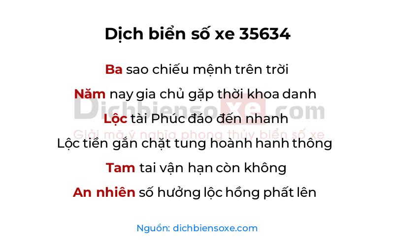 Dịch thơ biển số 35634