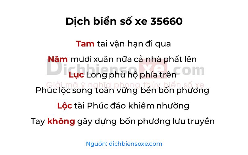 Dịch thơ biển số 35660