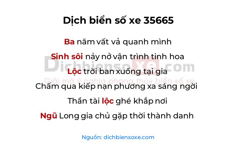 Dịch thơ biển số 35665