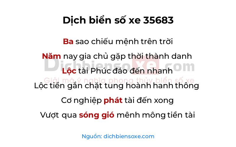 Dịch thơ biển số 35683