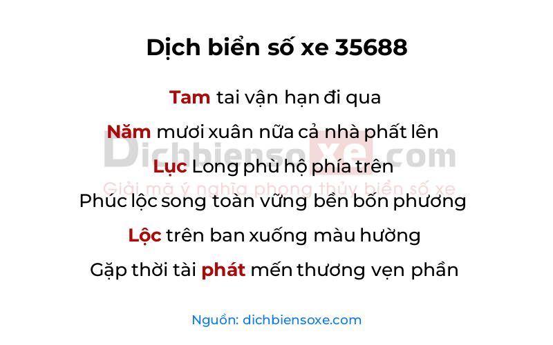 Dịch thơ biển số 35688