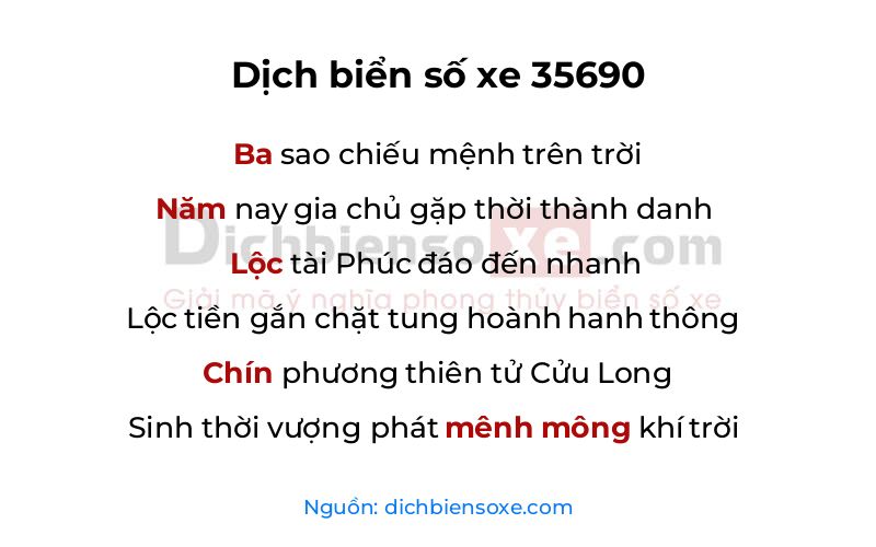 Dịch thơ biển số 35690