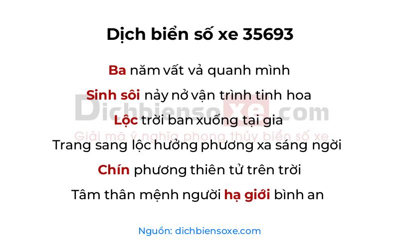Dịch thơ biển số 35693