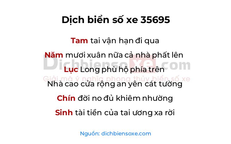 Dịch thơ biển số 35695