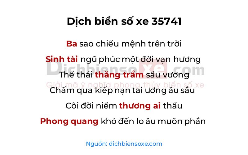 Dịch thơ biển số 35741
