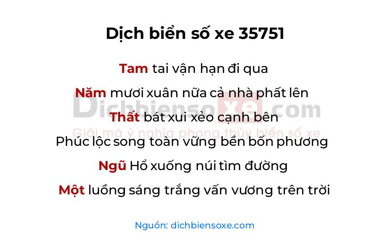 Dịch thơ biển số 35751