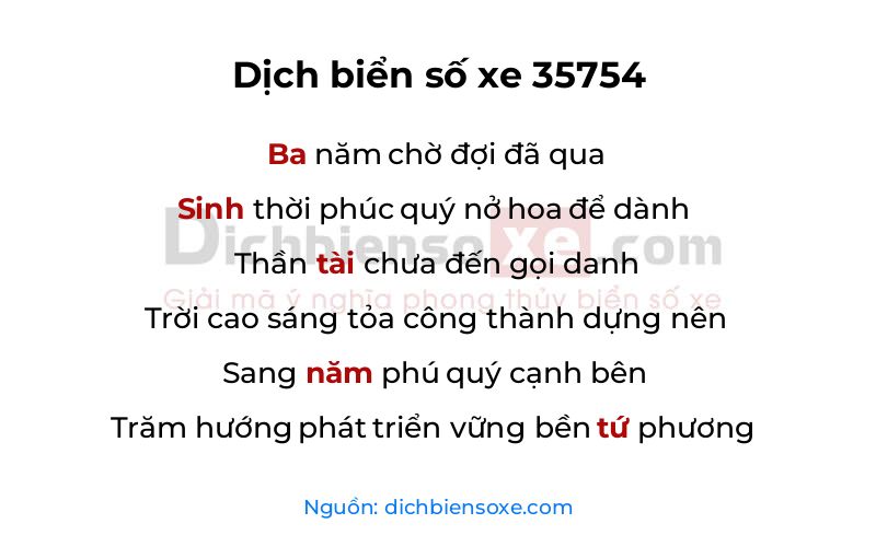 Dịch thơ biển số 35754