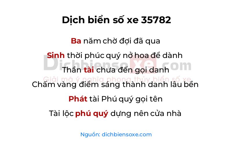Dịch thơ biển số 35782