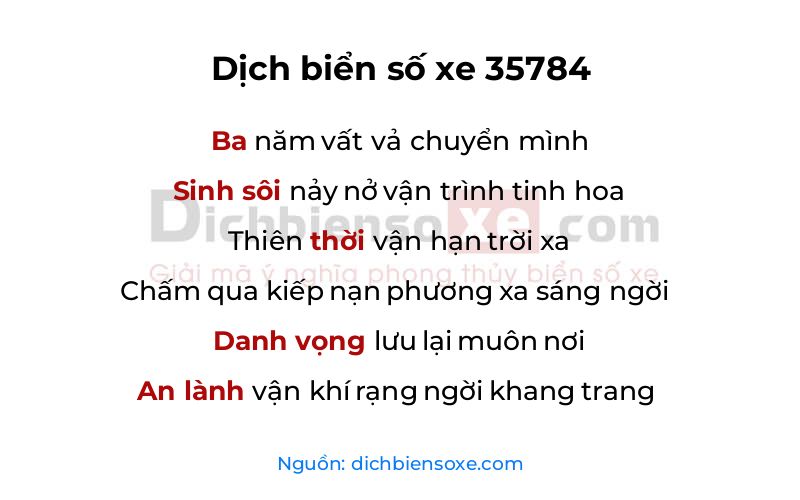 Dịch thơ biển số 35784