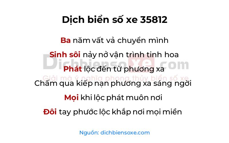 Dịch thơ biển số 35812
