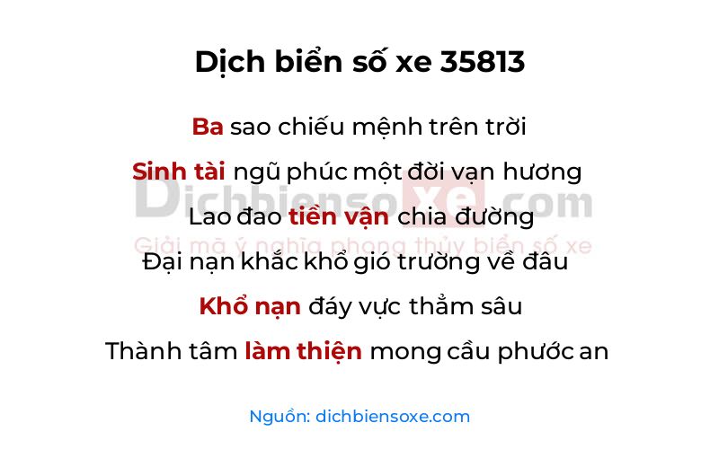 Dịch thơ biển số 35813