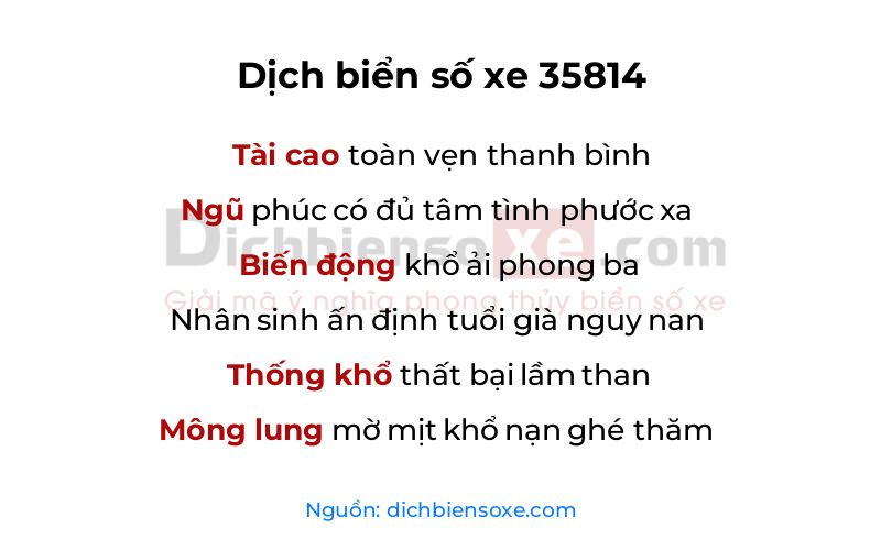 Dịch thơ biển số 35814