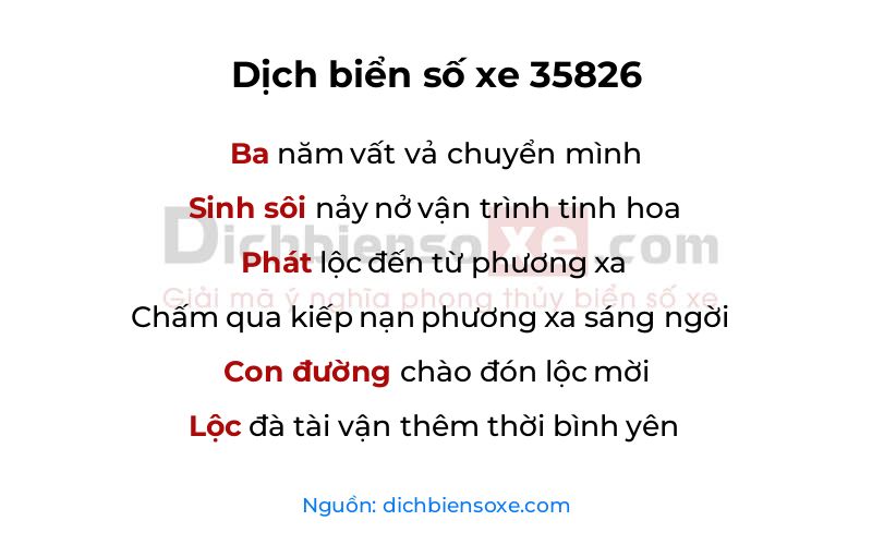 Dịch thơ biển số 35826