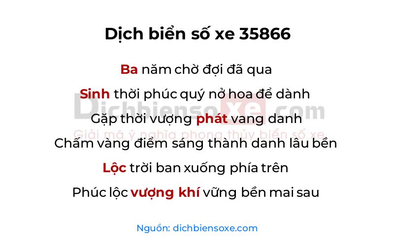 Dịch thơ biển số 35866