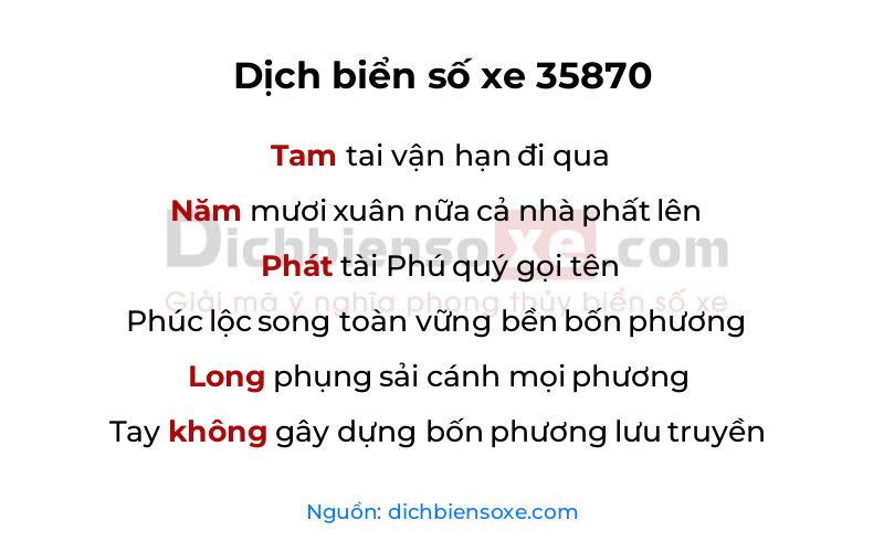 Dịch thơ biển số 35870