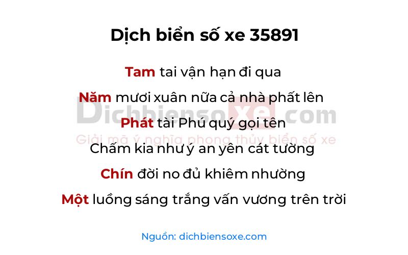 Dịch thơ biển số 35891