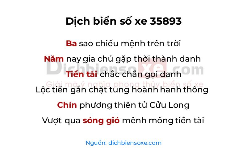 Dịch thơ biển số 35893