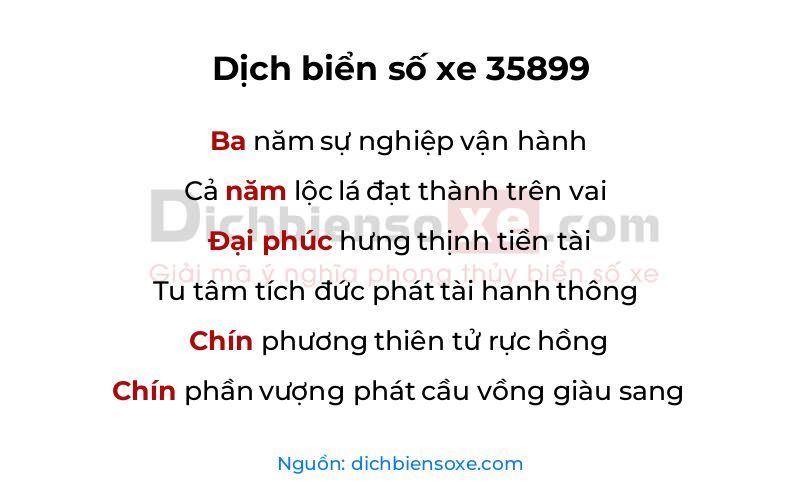 Dịch thơ biển số 35899