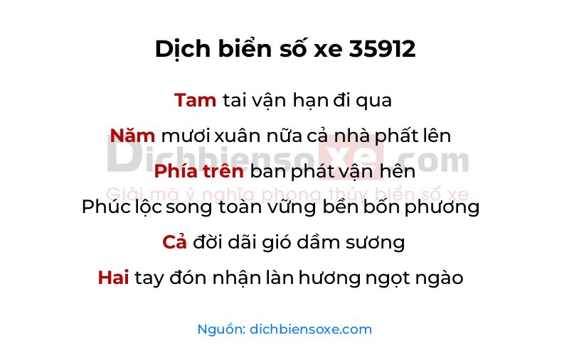 Dịch thơ biển số 35912