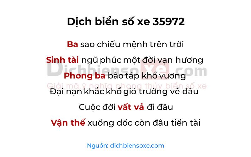 Dịch thơ biển số 35972