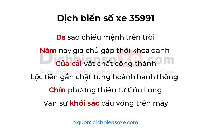 Dịch thơ biển số 35991