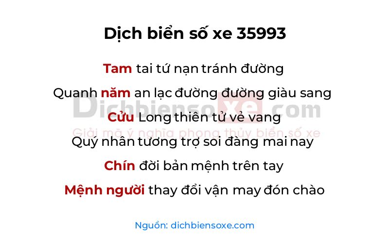 Dịch thơ biển số 35993