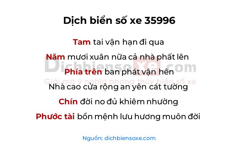 Dịch thơ biển số 35996