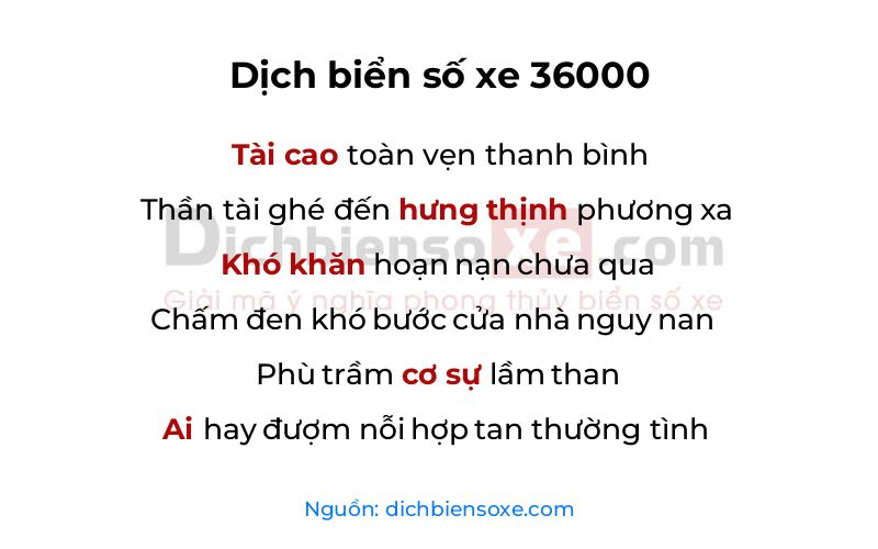Dịch thơ biển số 36000