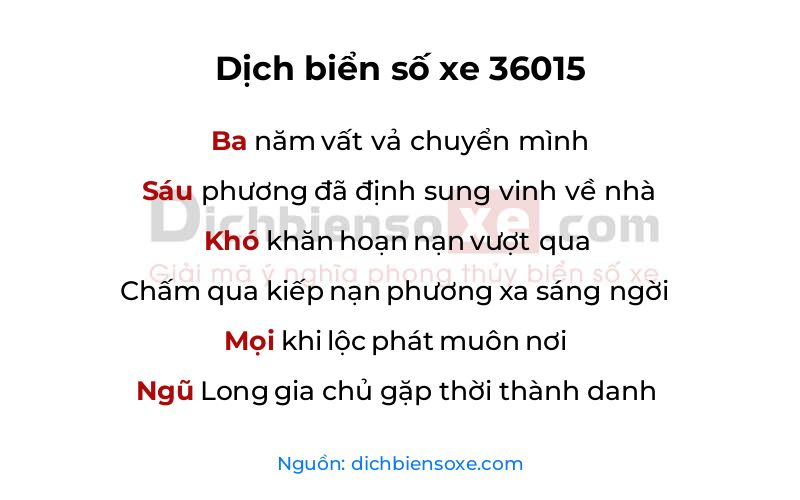 Dịch thơ biển số 36015