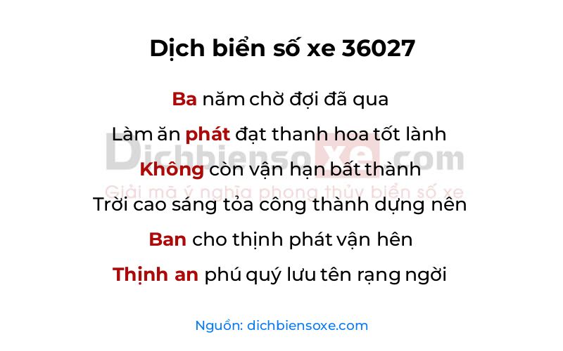 Dịch thơ biển số 36027