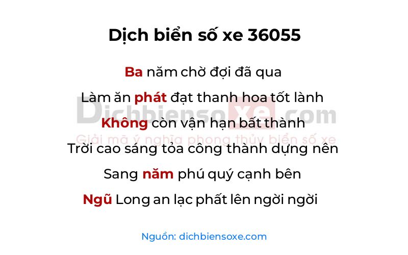 Dịch thơ biển số 36055