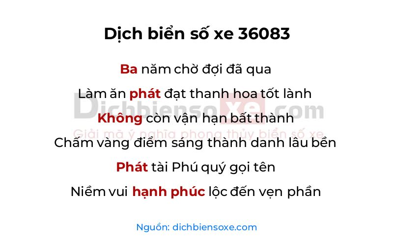 Dịch thơ biển số 36083