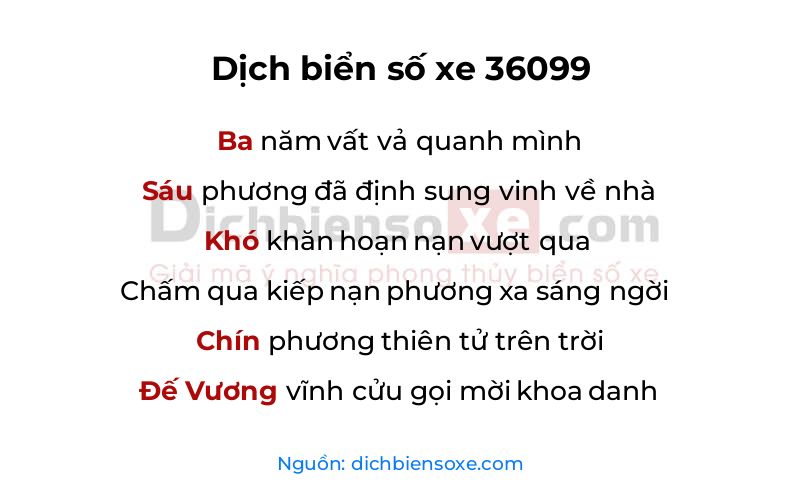 Dịch thơ biển số 36099