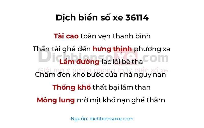 Dịch thơ biển số 36114