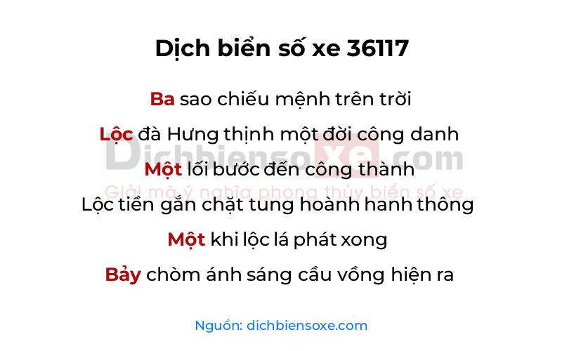 Dịch thơ biển số 36117