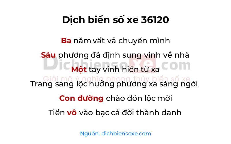 Dịch thơ biển số 36120