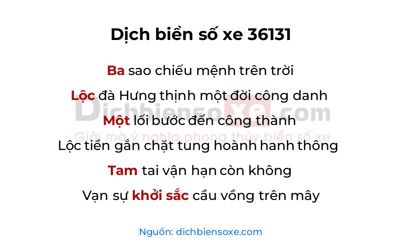 Dịch thơ biển số 36131